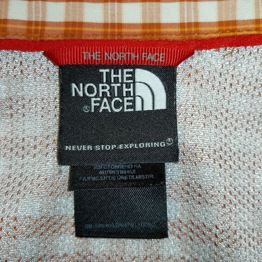 THE NORTH FACE orange plaid short sleeve‎